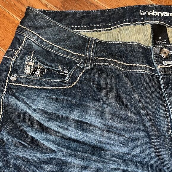 Lane Bryant Women’s size 14 cropped denim capris jeans Raw edge Hem - Picture 10 of 14